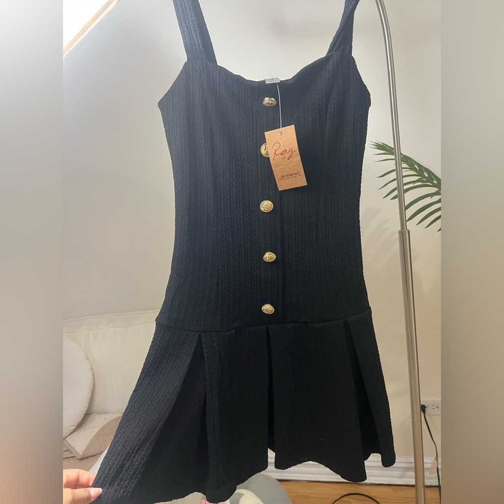 American Rag  Black Dress with Gold Buttons
